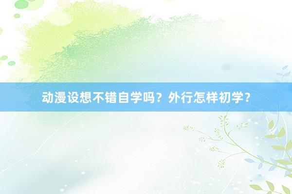 动漫设想不错自学吗？外行怎样初学？